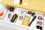 CAXXA 3 Slot Drawer Organizer with 4 Adjustable Dividers - Junk Drawer Storage for Makeup & Vanity, Office Desk Supplies and Accessories (WHITE, 1 PACK) - Image 6
